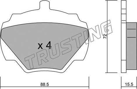 Trusting 362.0 - Гальмівні колодки, дискові гальма autozip.com.ua