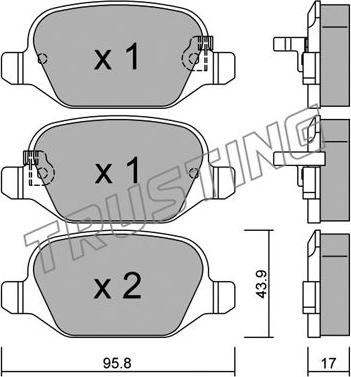 Trusting 333.4 - Гальмівні колодки, дискові гальма autozip.com.ua