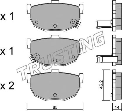 Trusting 371.0 - Гальмівні колодки, дискові гальма autozip.com.ua