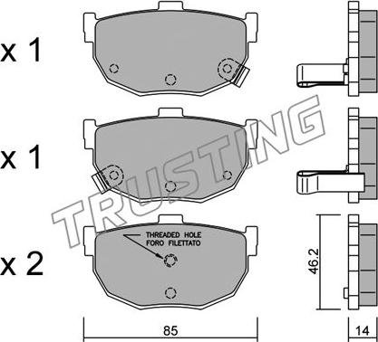 Trusting 371.1 - Гальмівні колодки, дискові гальма autozip.com.ua