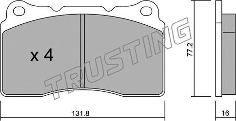 Trusting 297.1 - Гальмівні колодки, дискові гальма autozip.com.ua