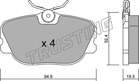 Trusting 244.0 - Гальмівні колодки, дискові гальма autozip.com.ua