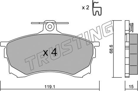 Trusting 259.0 - Гальмівні колодки, дискові гальма autozip.com.ua