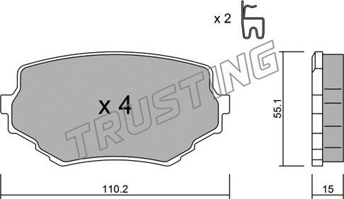 Trusting 258.0 - Гальмівні колодки, дискові гальма autozip.com.ua