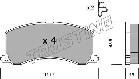 Trusting 257.0 - Гальмівні колодки, дискові гальма autozip.com.ua