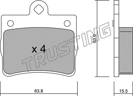 Trusting 264.0 - Гальмівні колодки, дискові гальма autozip.com.ua