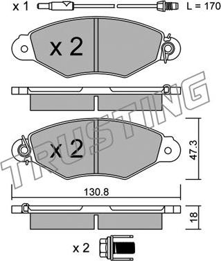 Trusting 262.1 - Гальмівні колодки, дискові гальма autozip.com.ua