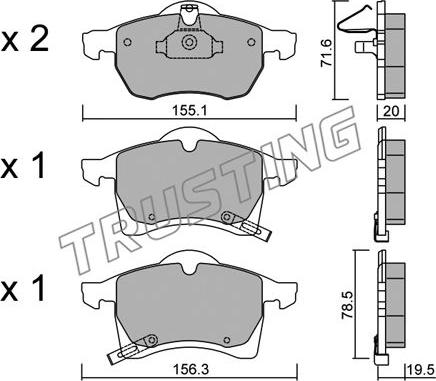 Trusting 267.0 - Гальмівні колодки, дискові гальма autozip.com.ua