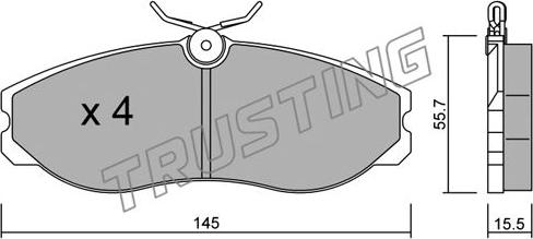 Trusting 206.0 - Гальмівні колодки, дискові гальма autozip.com.ua