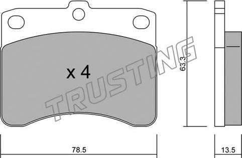 Trusting 210.0 - Гальмівні колодки, дискові гальма autozip.com.ua