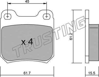 Trusting 284.0 - Гальмівні колодки, дискові гальма autozip.com.ua