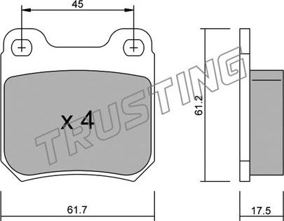 Trusting 284.1 - Гальмівні колодки, дискові гальма autozip.com.ua