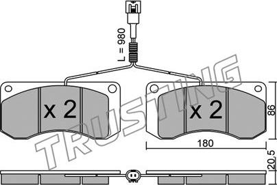 Trusting 281.1 - Гальмівні колодки, дискові гальма autozip.com.ua