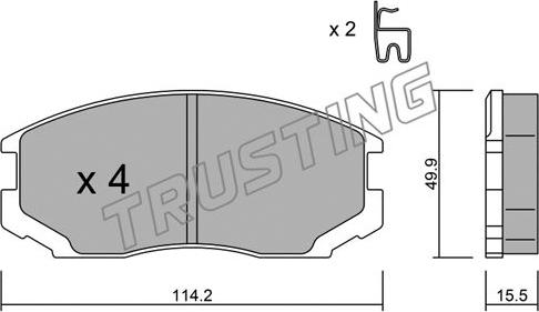 Trusting 230.1 - Гальмівні колодки, дискові гальма autozip.com.ua