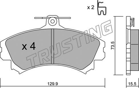 Trusting 225.0 - Гальмівні колодки, дискові гальма autozip.com.ua