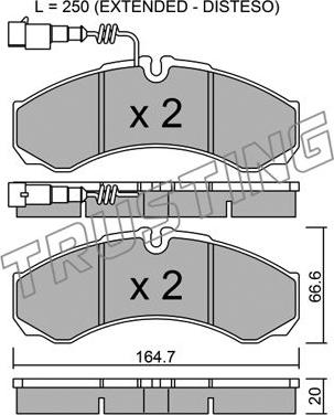 Trusting 221.9 - Гальмівні колодки, дискові гальма autozip.com.ua