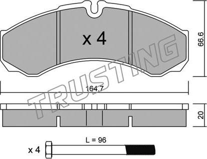 Trusting 221.0 - Гальмівні колодки, дискові гальма autozip.com.ua