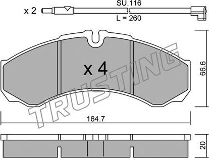 Trusting 221.7W - Гальмівні колодки, дискові гальма autozip.com.ua