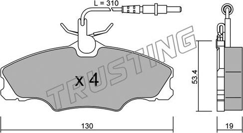 Trusting 222.0 - Гальмівні колодки, дискові гальма autozip.com.ua