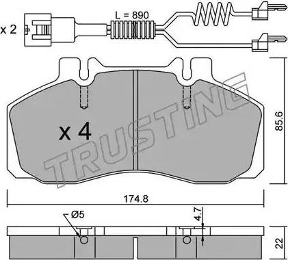 Trusting 275.0W - Гальмівні колодки, дискові гальма autozip.com.ua