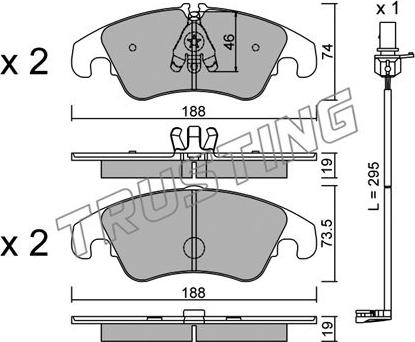 Trusting 791.4W - Гальмівні колодки, дискові гальма autozip.com.ua