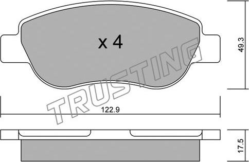 Trusting 797.0 - Гальмівні колодки, дискові гальма autozip.com.ua