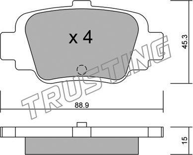 Trusting 758.0 - Гальмівні колодки, дискові гальма autozip.com.ua