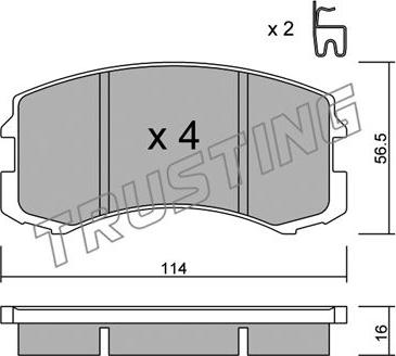 Trusting 752.0 - Гальмівні колодки, дискові гальма autozip.com.ua