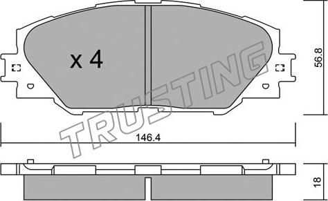 Trusting 764.0 - Гальмівні колодки, дискові гальма autozip.com.ua