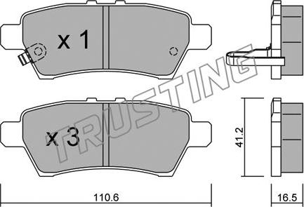 Trusting 760.0 - Гальмівні колодки, дискові гальма autozip.com.ua