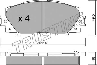 Trusting 761.0 - Гальмівні колодки, дискові гальма autozip.com.ua