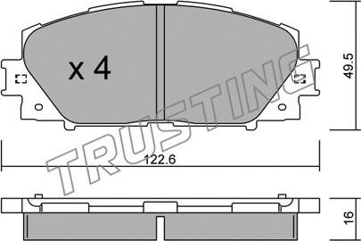 Trusting 761.1 - Гальмівні колодки, дискові гальма autozip.com.ua