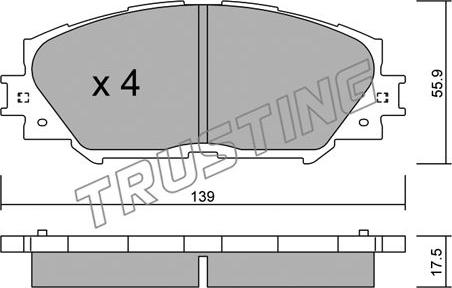 Trusting 763.0 - Гальмівні колодки, дискові гальма autozip.com.ua