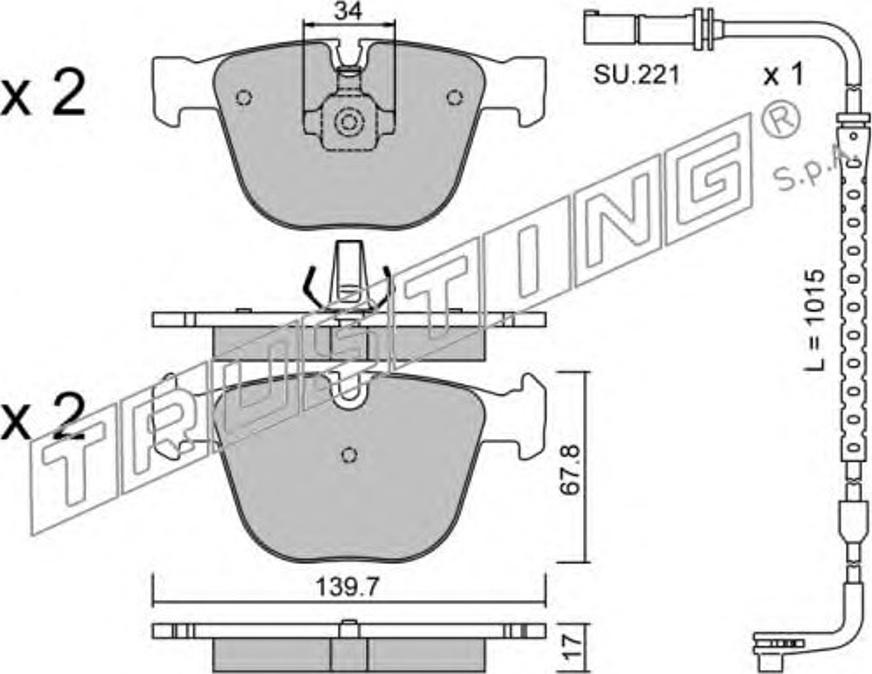 Trusting 789.3W - Гальмівні колодки, дискові гальма autozip.com.ua