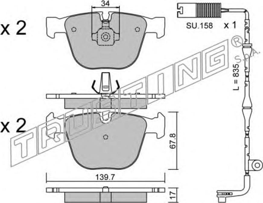 Trusting 789.2W - Гальмівні колодки, дискові гальма autozip.com.ua