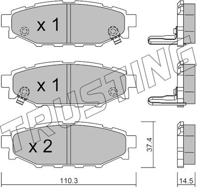 Trusting 780.1 - Гальмівні колодки, дискові гальма autozip.com.ua