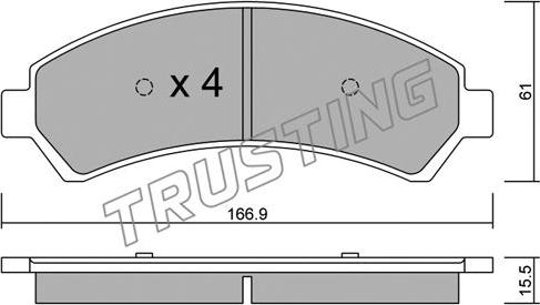 Trusting 737.0 - Гальмівні колодки, дискові гальма autozip.com.ua