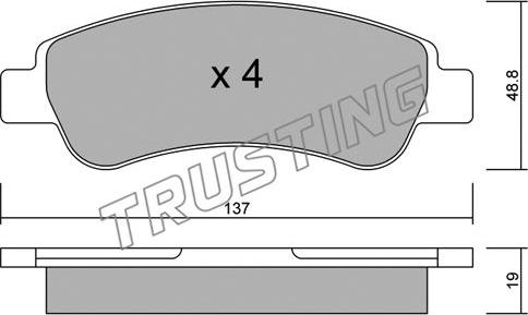 Trusting 726.0 - Гальмівні колодки, дискові гальма autozip.com.ua