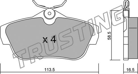 Trusting 728.0 - Гальмівні колодки, дискові гальма autozip.com.ua