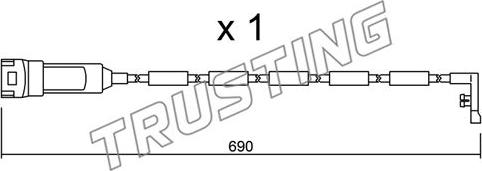 Trusting SU.108 - Сигналізатор, знос гальмівних колодок autozip.com.ua