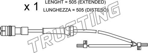 Trusting SU.265 - Сигналізатор, знос гальмівних колодок autozip.com.ua