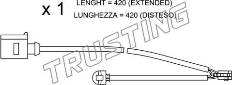 Trusting SU.217 - Сигналізатор, знос гальмівних колодок autozip.com.ua