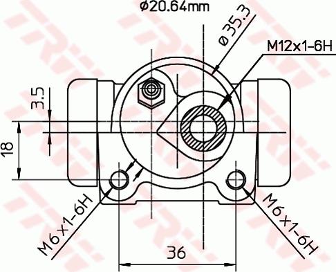 TRW BWF169 - Колісний гальмівний циліндр autozip.com.ua