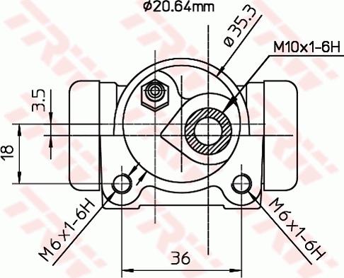 TRW BWF161 - Колісний гальмівний циліндр autozip.com.ua