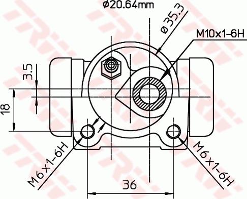 TRW BWF163 - Колісний гальмівний циліндр autozip.com.ua