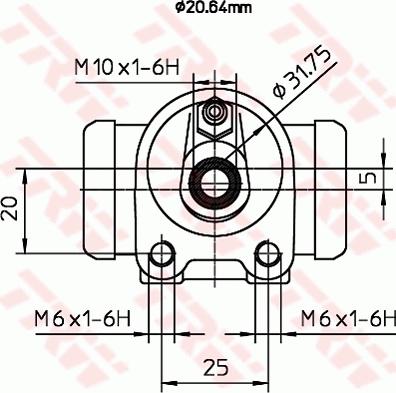 TRW BWF286 - Колісний гальмівний циліндр autozip.com.ua