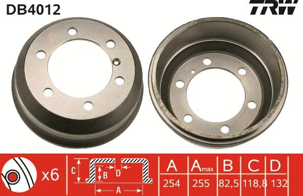 TRW DB4012 - Гальмівний барабан autozip.com.ua