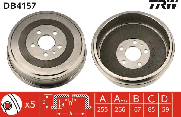 TRW DB4157 - Гальмівний барабан autozip.com.ua