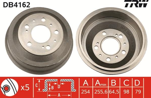 TRW DB4162 - Гальмівний барабан autozip.com.ua