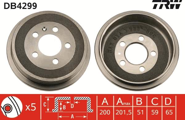 TRW DB4299 - Гальмівний барабан autozip.com.ua
